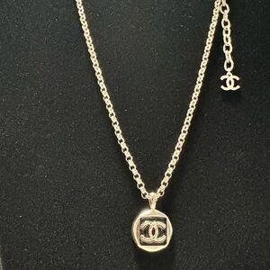CHANEL Gold CC Medallion Necklace